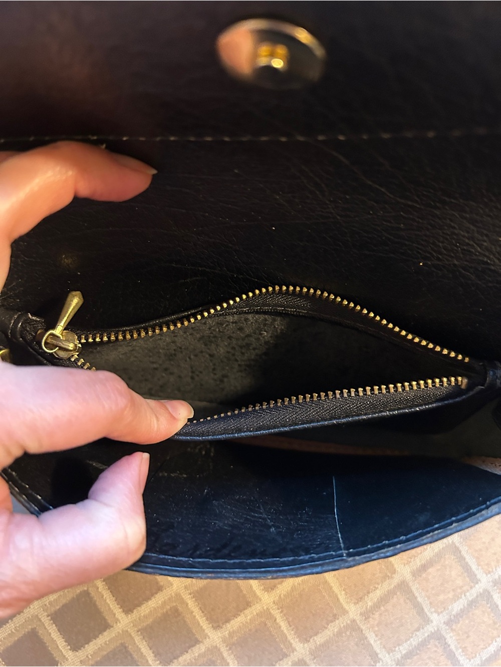 Vintage Roche Leather Company Custom Bag Black and Tan - Picture 7 of 8